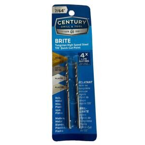 CENTURY DRILL & TOOL  7/64" Brite Drill Bit Tungsten High Speed Steel #22307